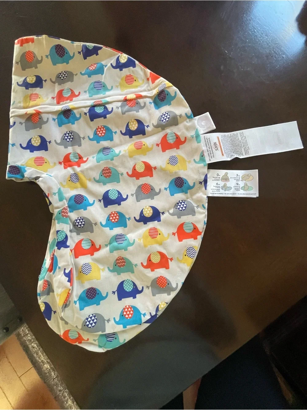 NEW Boppy Pillow Cover in Multicolored Elephant Print